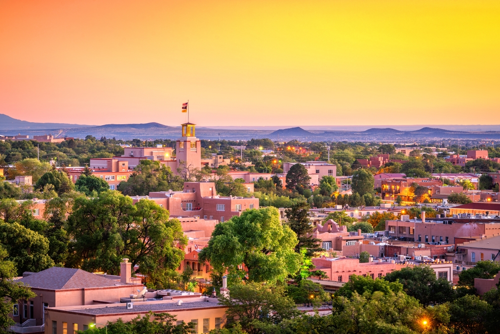 Sunset in santa, Fe. Best time of the year to visit Santa Fe, New Mexico